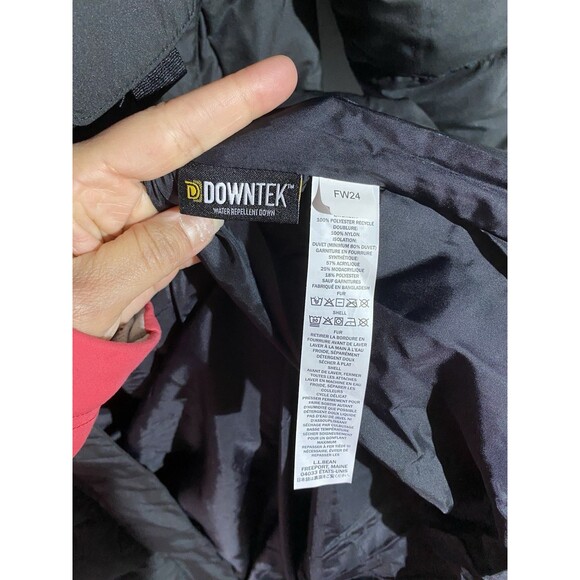 LL Bean Ultrawarm Downtek Coat Womens XL Black Puffer Snaps Long Granola Girl - Picture 11 of 15